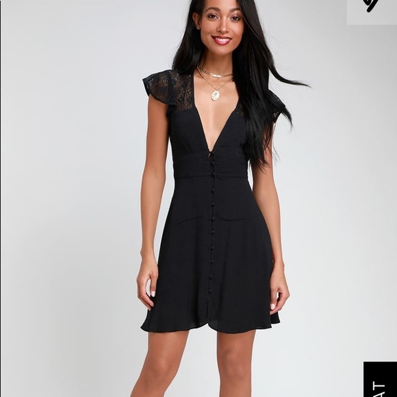 Free People Dresses & Skirts - Free People Carolina Black Lace Slip Dress